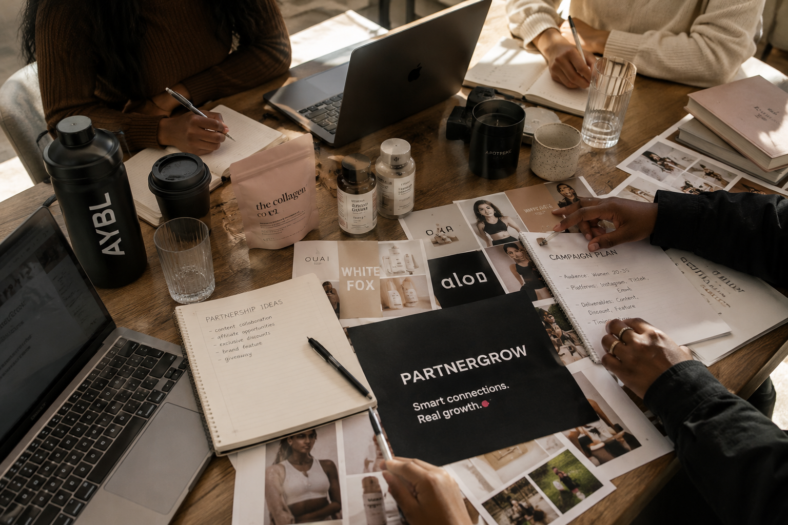 A curated selection of consumer brands including Myprotein, NEOM, Byredo, Oner Active, Caudalie, Grind and more — the kinds of brands PartnerGrow connects